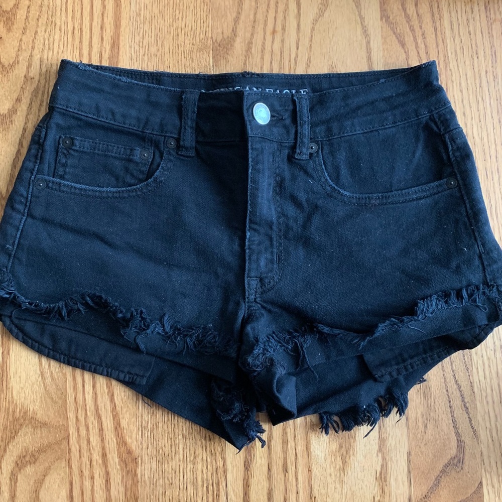 NWOT American Eagle High Waisted Black Denim Short